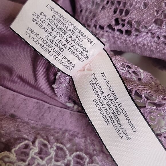 M VICTORIA'S SECRET PURPLE SATIN LINED BRALETTE MEDIUM - Picture 6 of 7